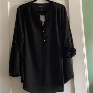 Zac & Rachel woman black blouse 1X